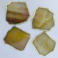 Mustard Agate Aventurine Set of 4 Large Coasters/Personalised Momentos